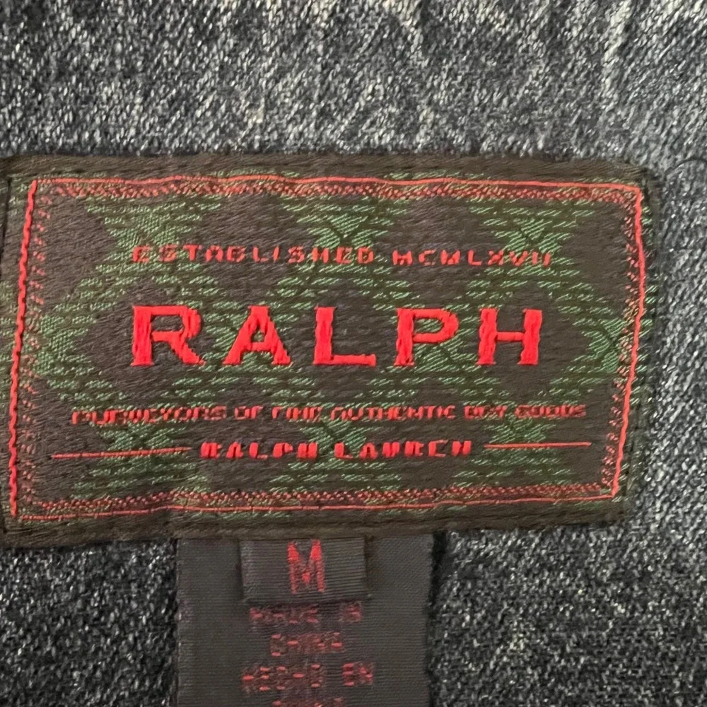 Vintage 90s Ralph Lauren Denim Jacket Zip Up Moto Utility Tailored Designer - Picture 5 of 13